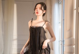 唯美感吊帶蕾絲睡裙 大碼蕾絲睡裙情 調家居睡衣套裝